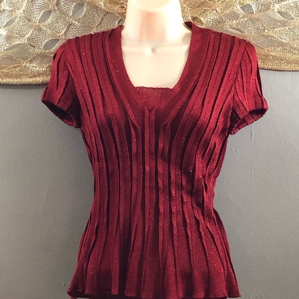 Tomaso Stefanelli Sparkling Red Sweater/Blouse